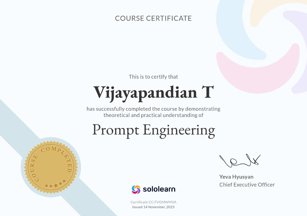 Prompt Engineering Certificate