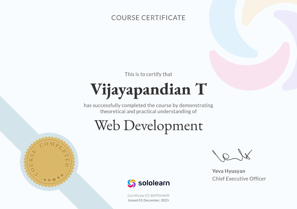 Web Development Certificate